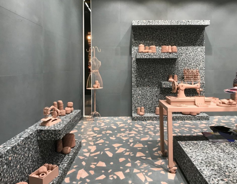 Терраццо в интерьере ванной