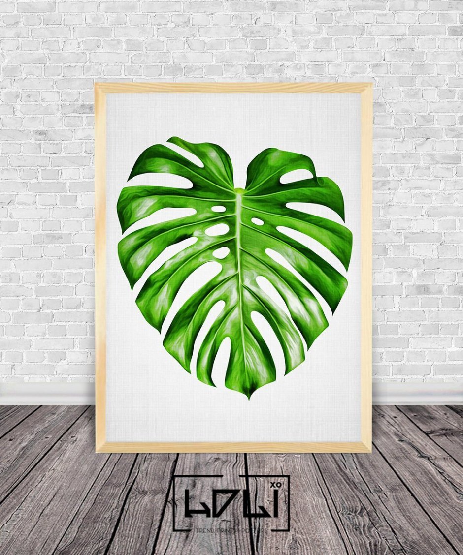 Панно из тропических листьев