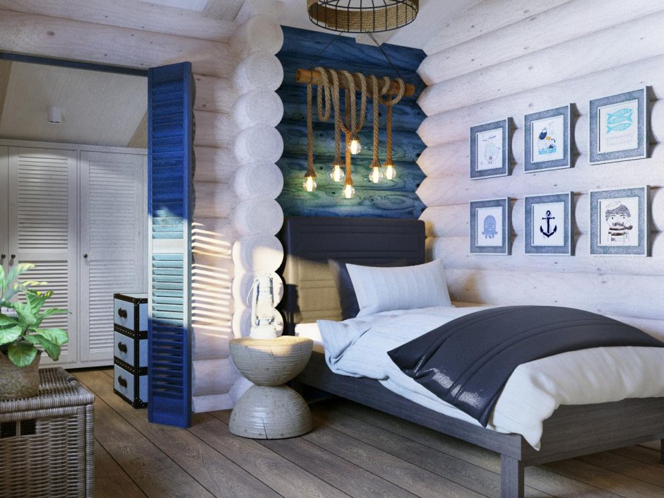 Детская комната в бревенчатом доме