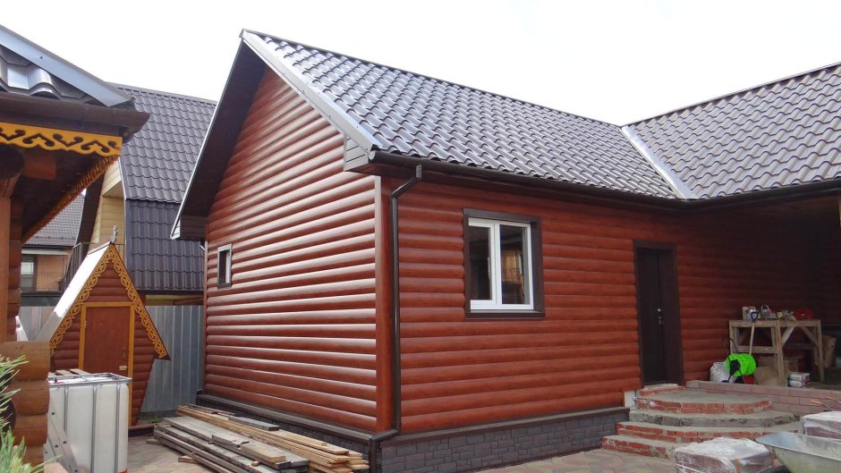 Сайдинг блокхаус терракотовый