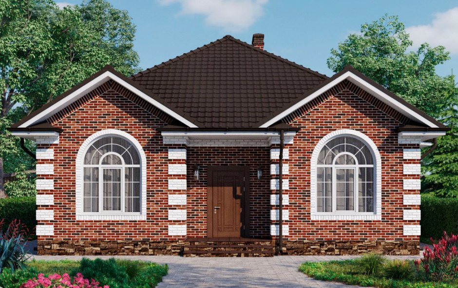 Одноэтажные дома из кирпича