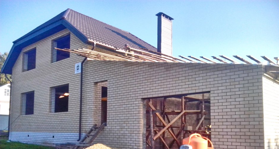 Пристрой из керамзитобетонных блоков