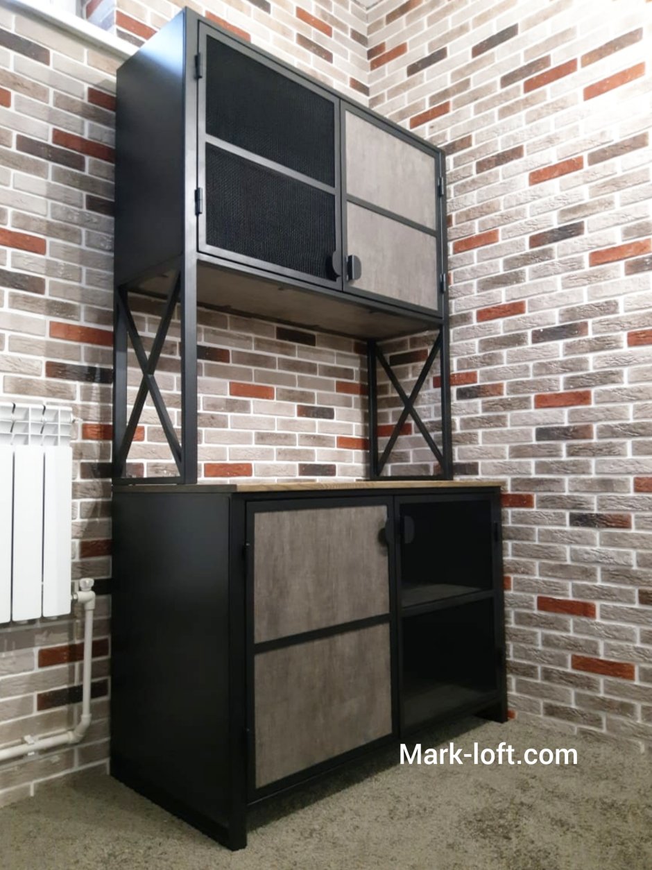 Буфет металлическом каркасе в стиле лофт