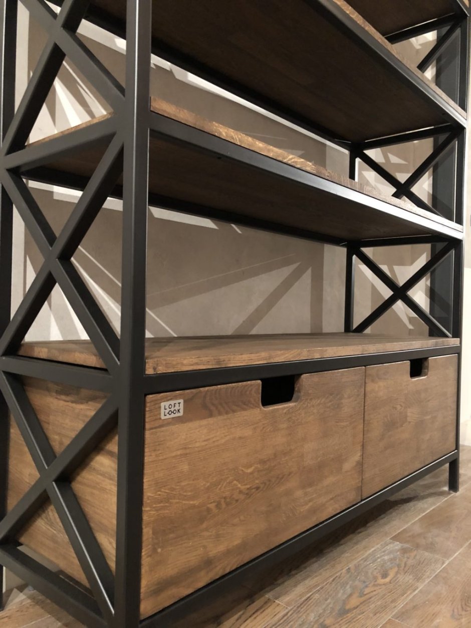 Стеллаж лофт вид сбоку