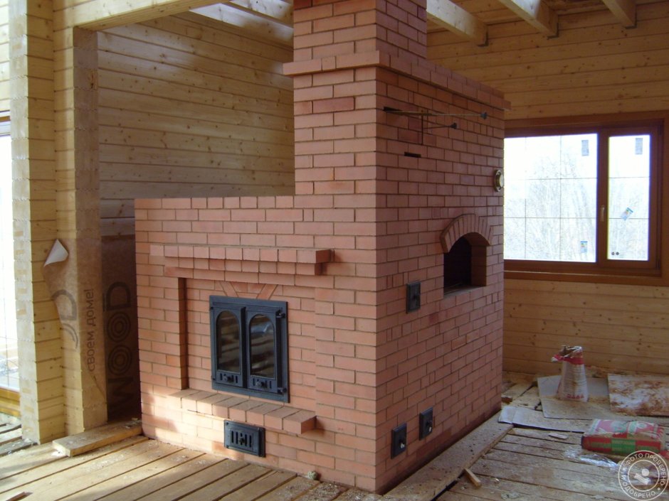 Печь совмещенная с камином