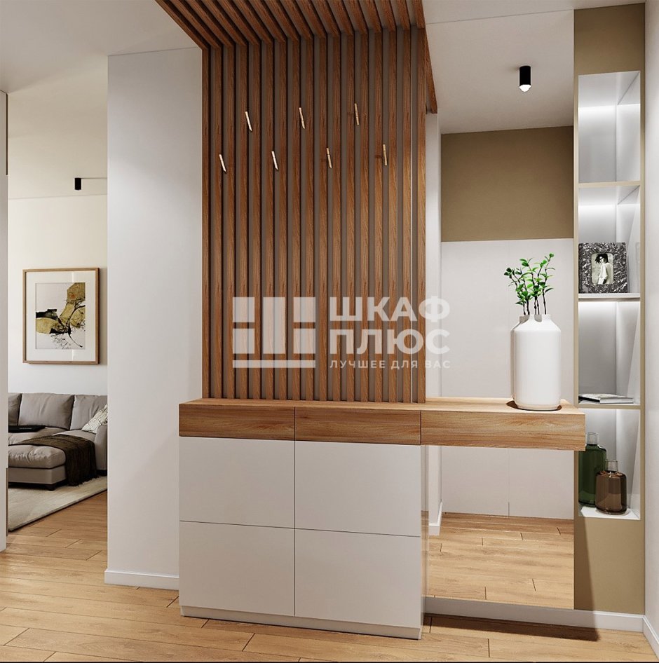 Белая вагонка в прихожей