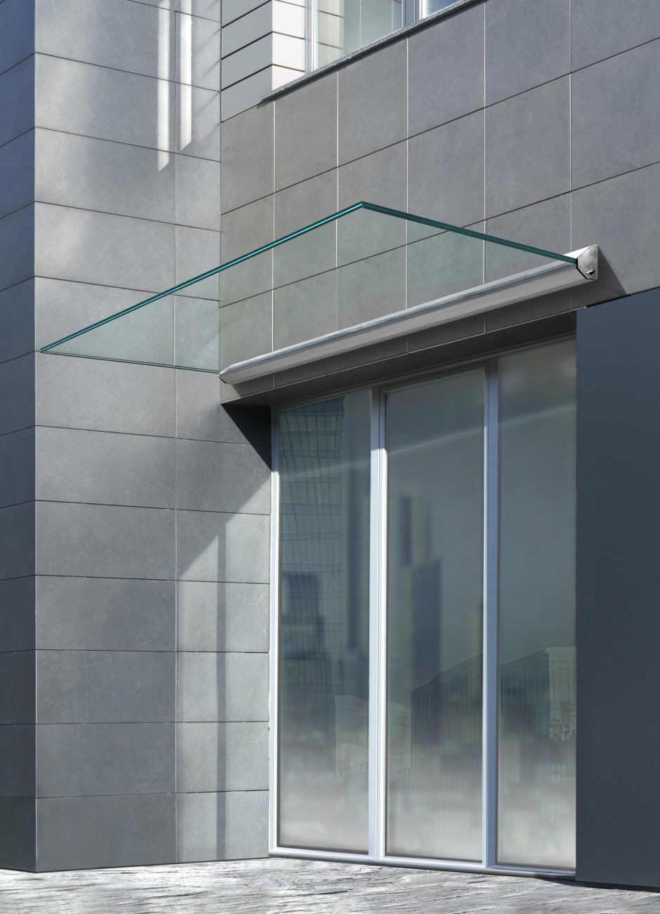 Цельностеклянные козырьки