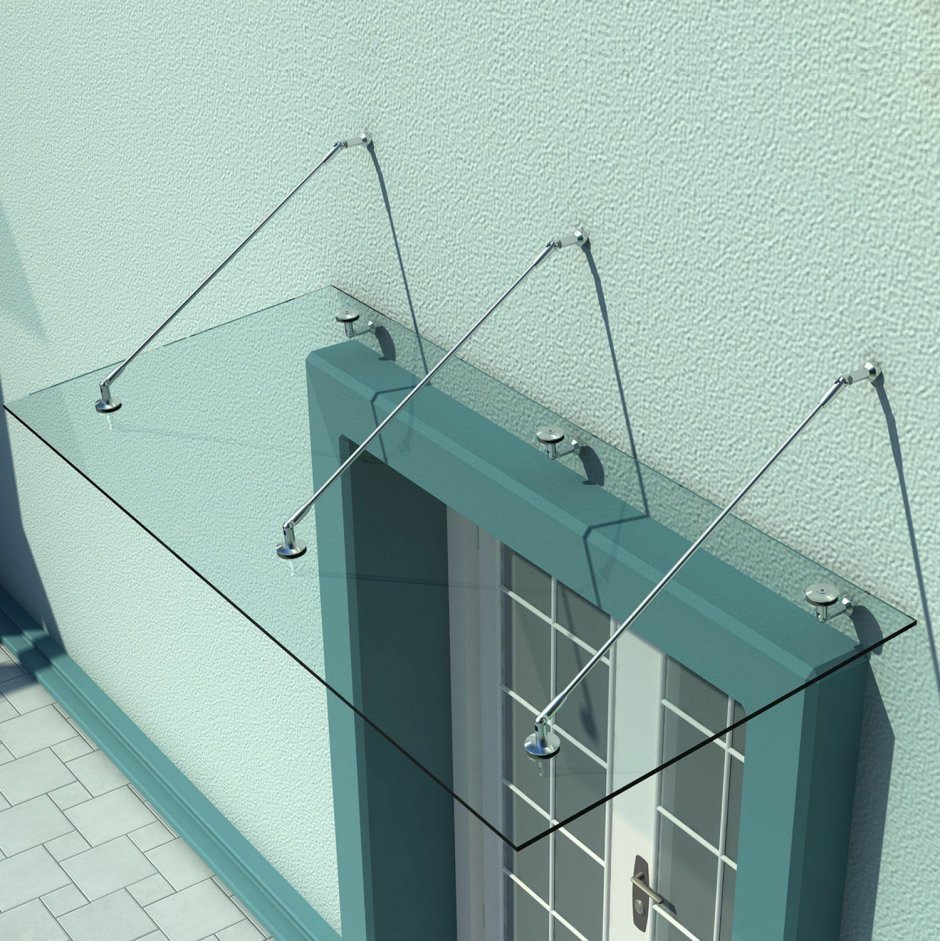 Стеклянные козырьки над входной группой