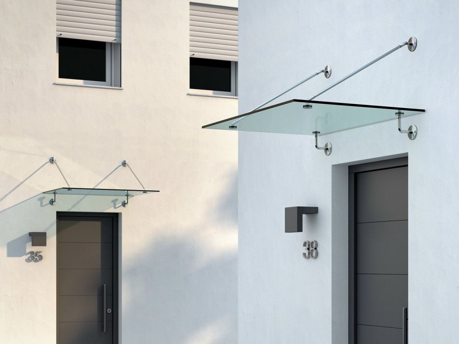 Стеклянный козырек темный