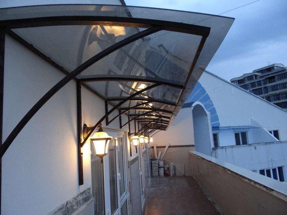 Спайдерное остекление навес