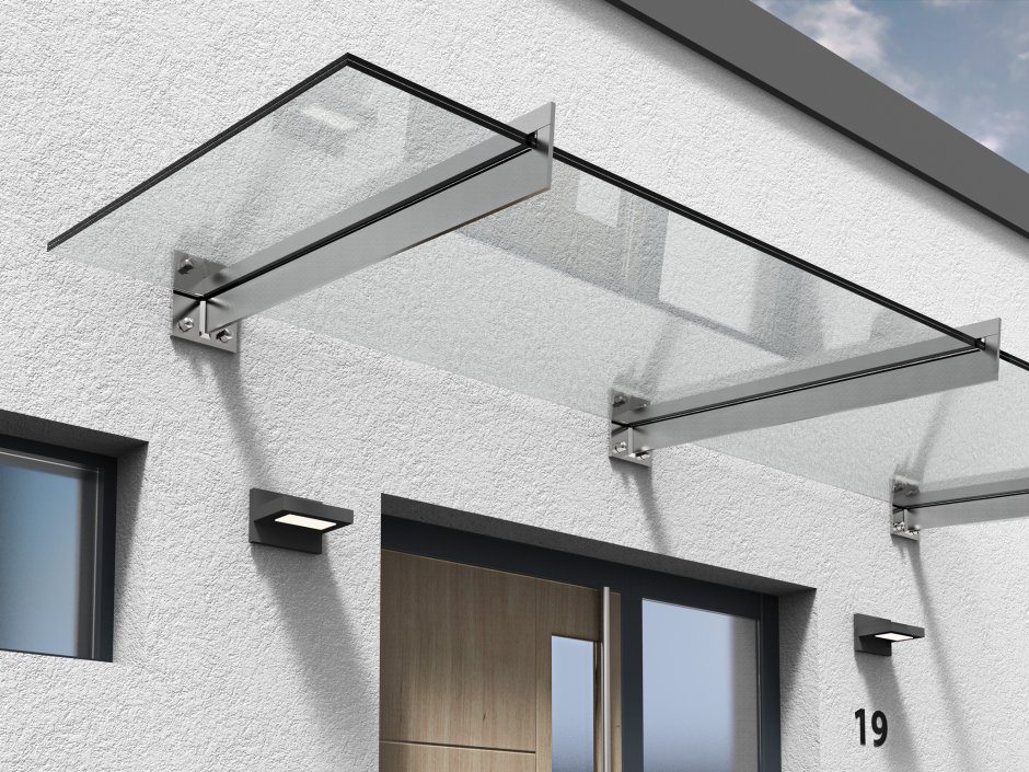 Стеклянный навес (стекло триплекс 15мм.s= 2,27м2 (МО-1))