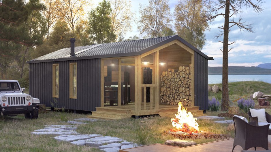 Каркасная баня барнхаус