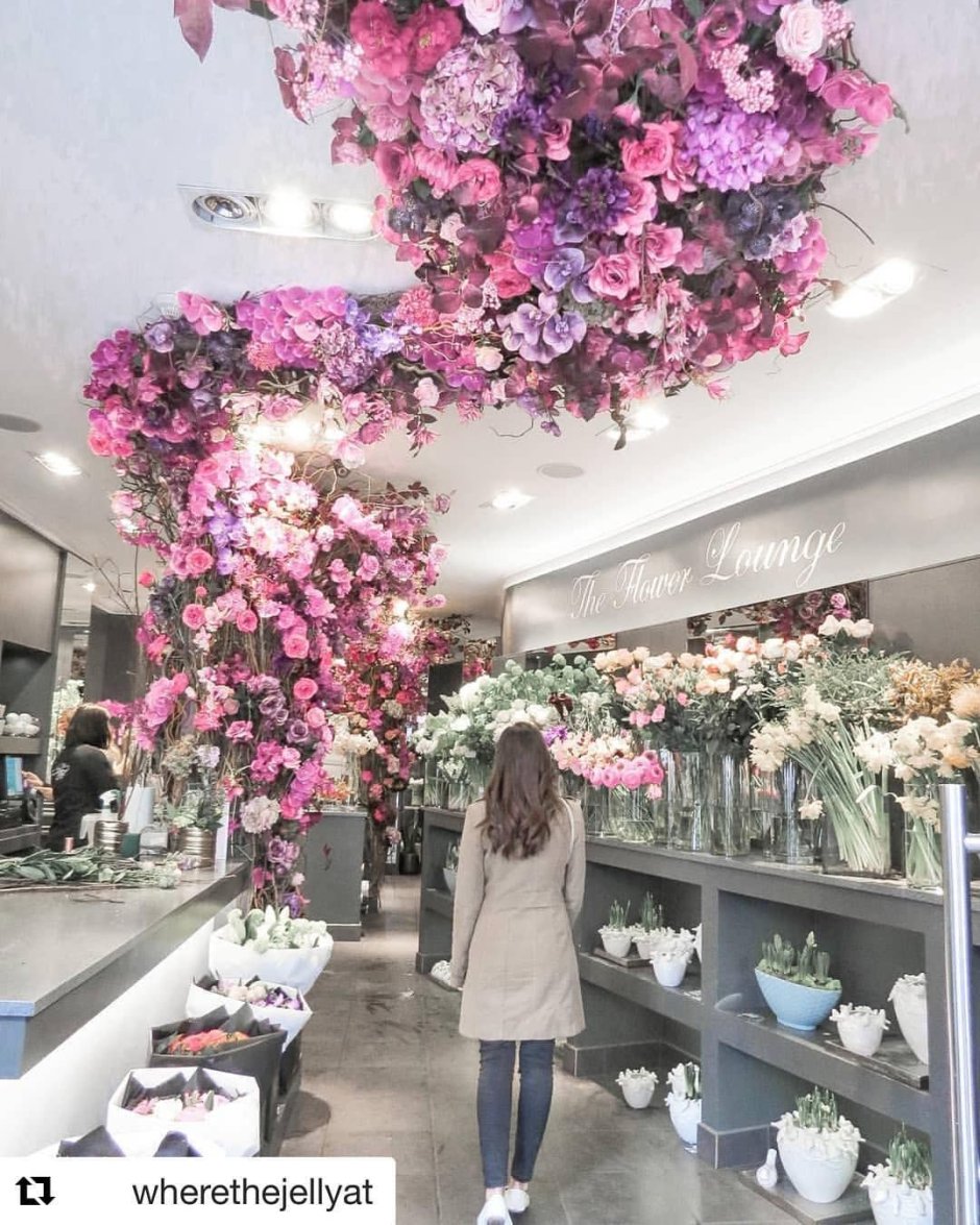 Декор потолка в магазине цветы