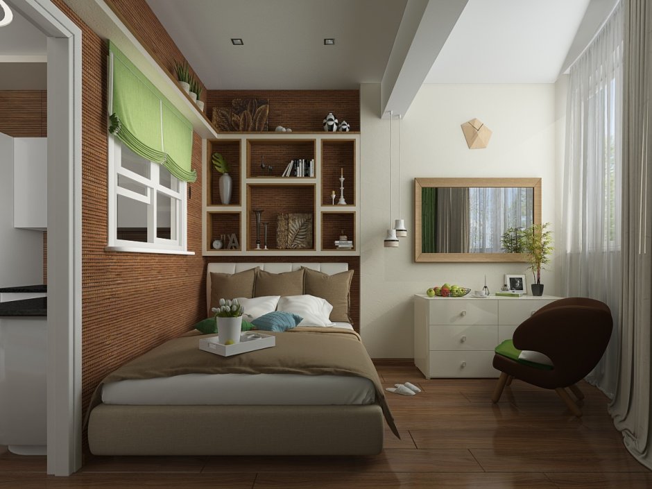 Спальня Объединенная с балконом