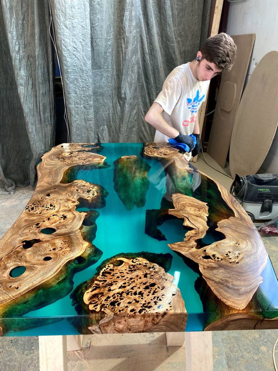 Слэб карагач столешница эпоксидной