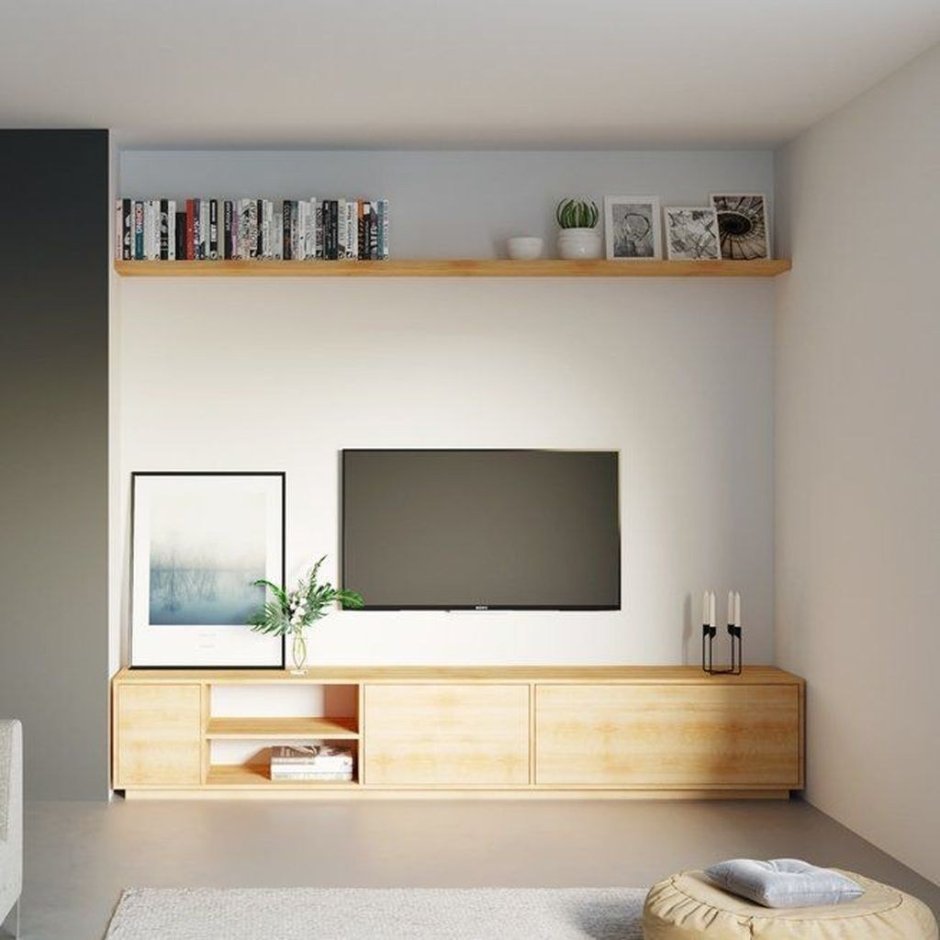 Стенка под телевизор в скандинавском стиле