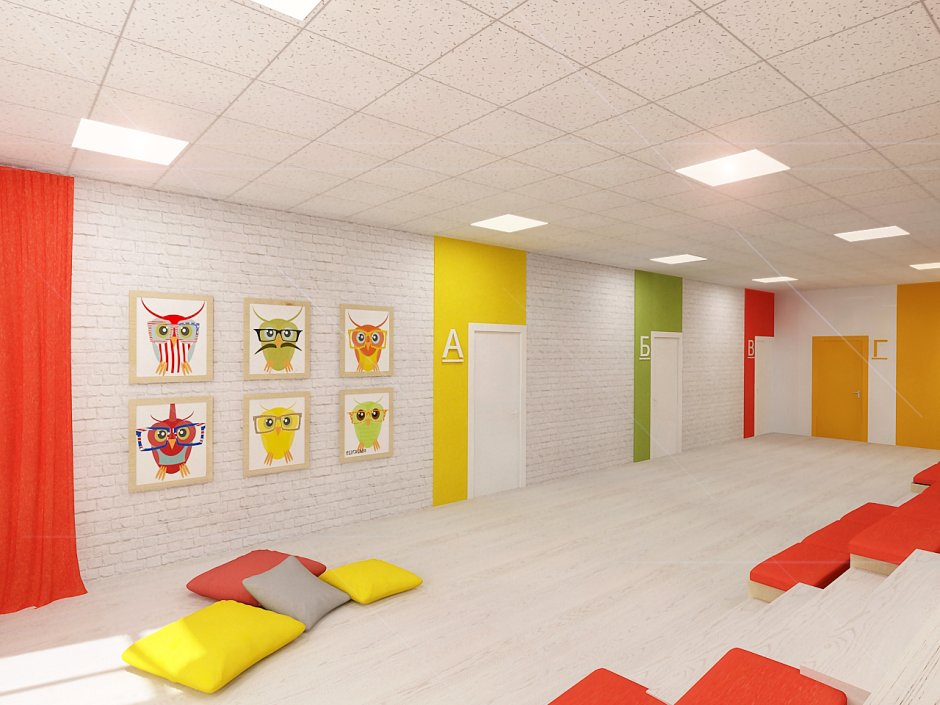 Интерьер школьной рекреации