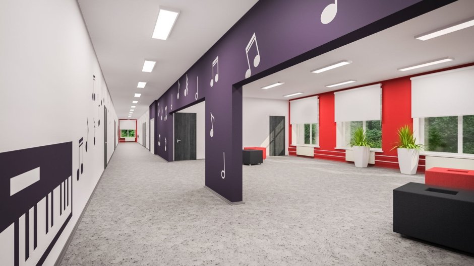 Холл современной школы