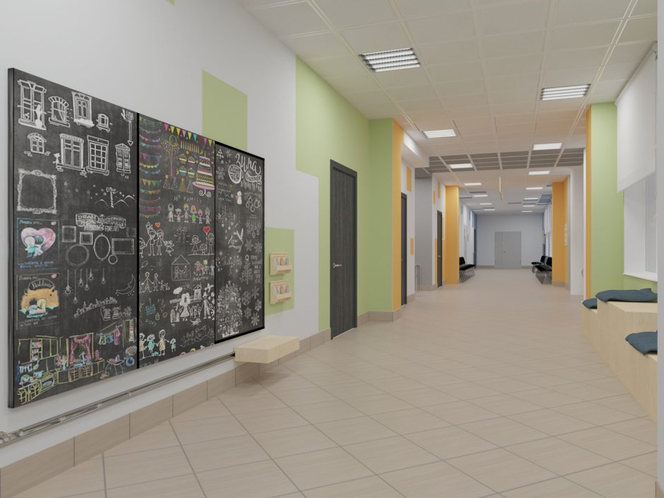 Актовые залы в рекреации школы