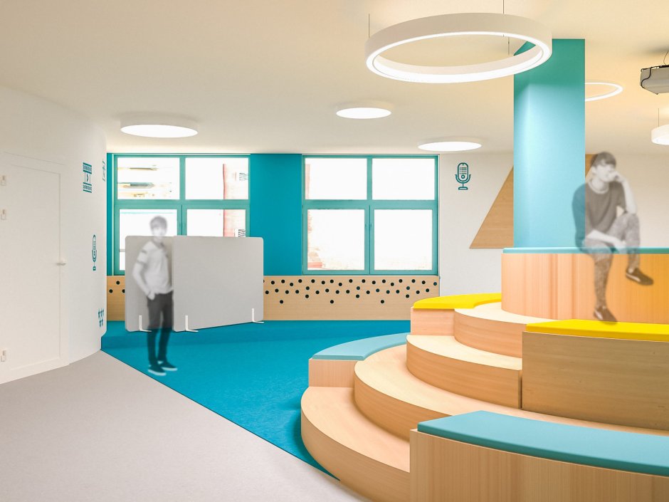 Современный школьный интерьер