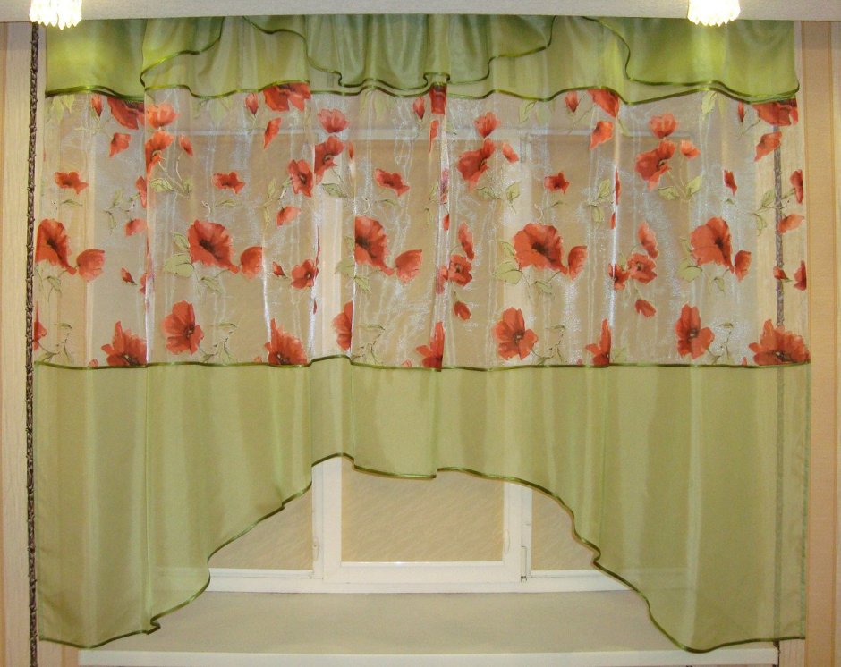Тюль для кухни из остатков ткани