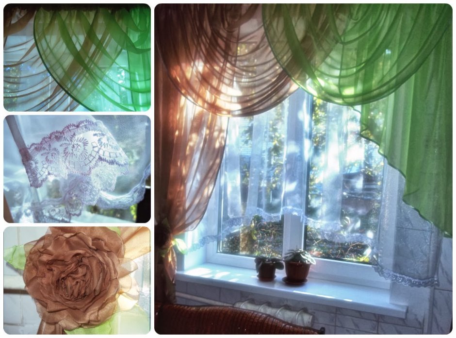 Цветы из тюли для штор