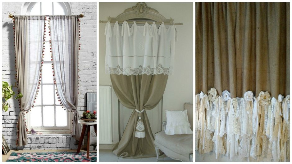 Тюль на кухню из остатков