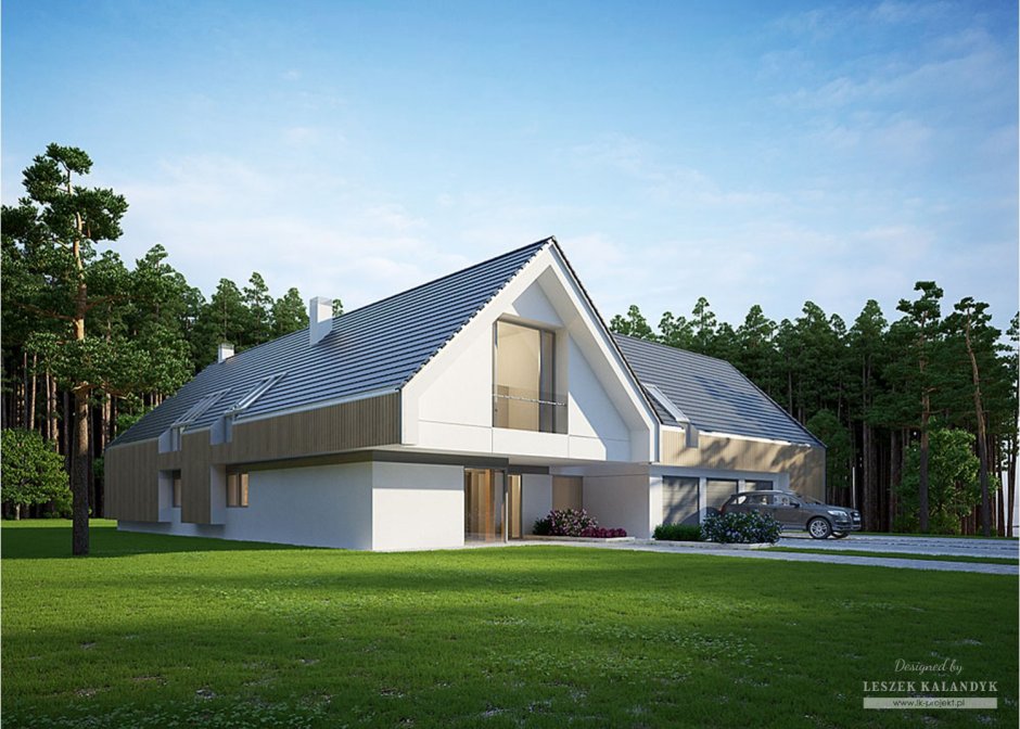 Дом с двухуровневой крышей