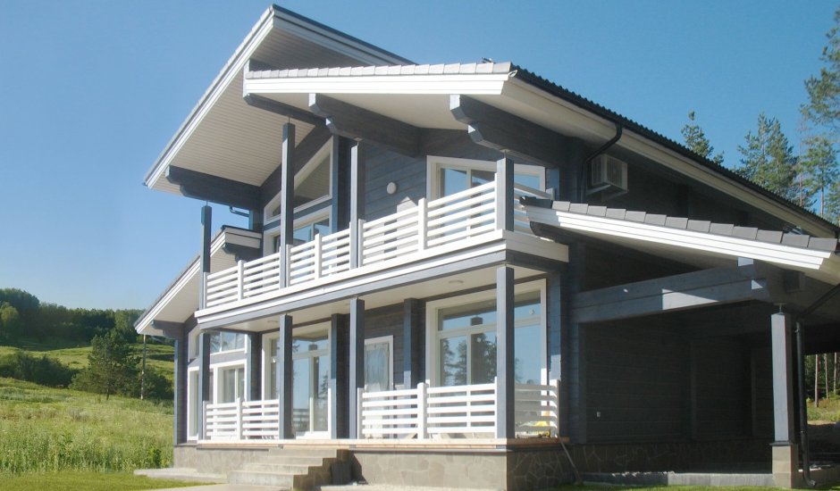 Дом с односкатной крышей Скандинавия