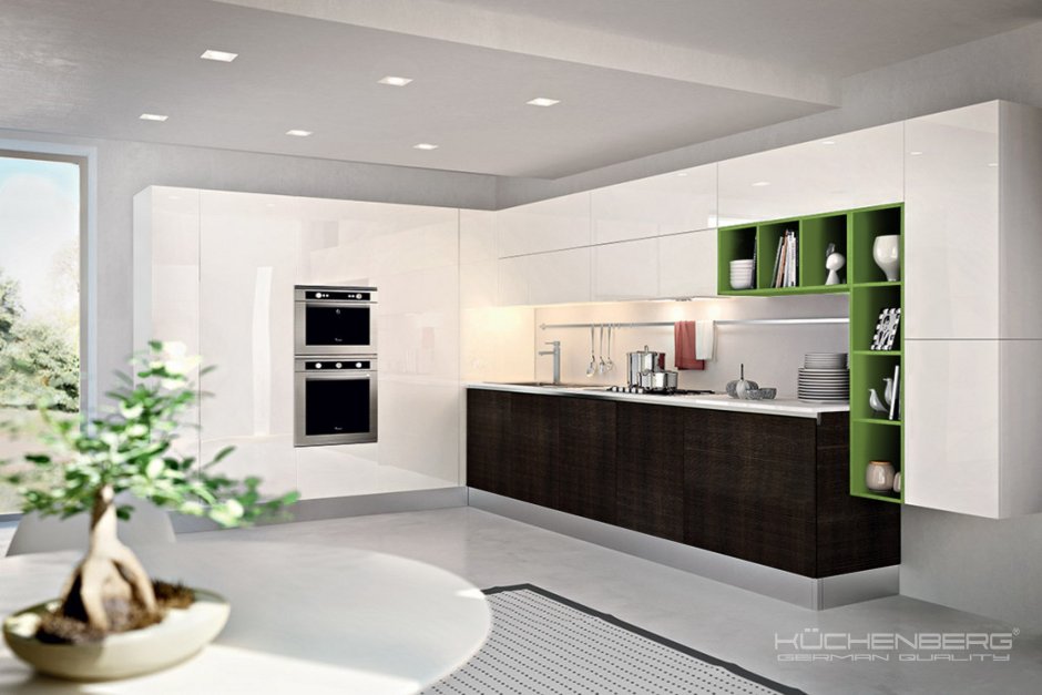 Итальянская угловая кухня в современном стиле