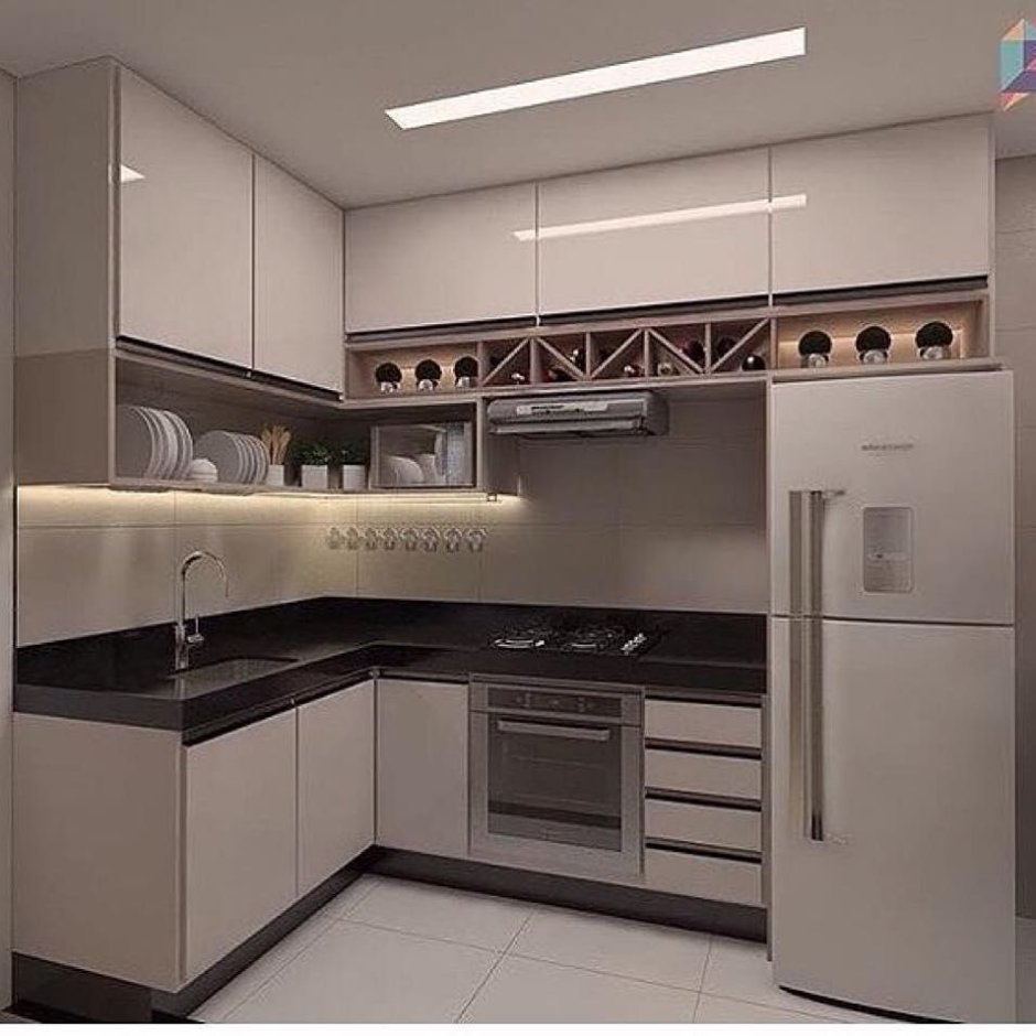 Современные маленькие угловые кухни