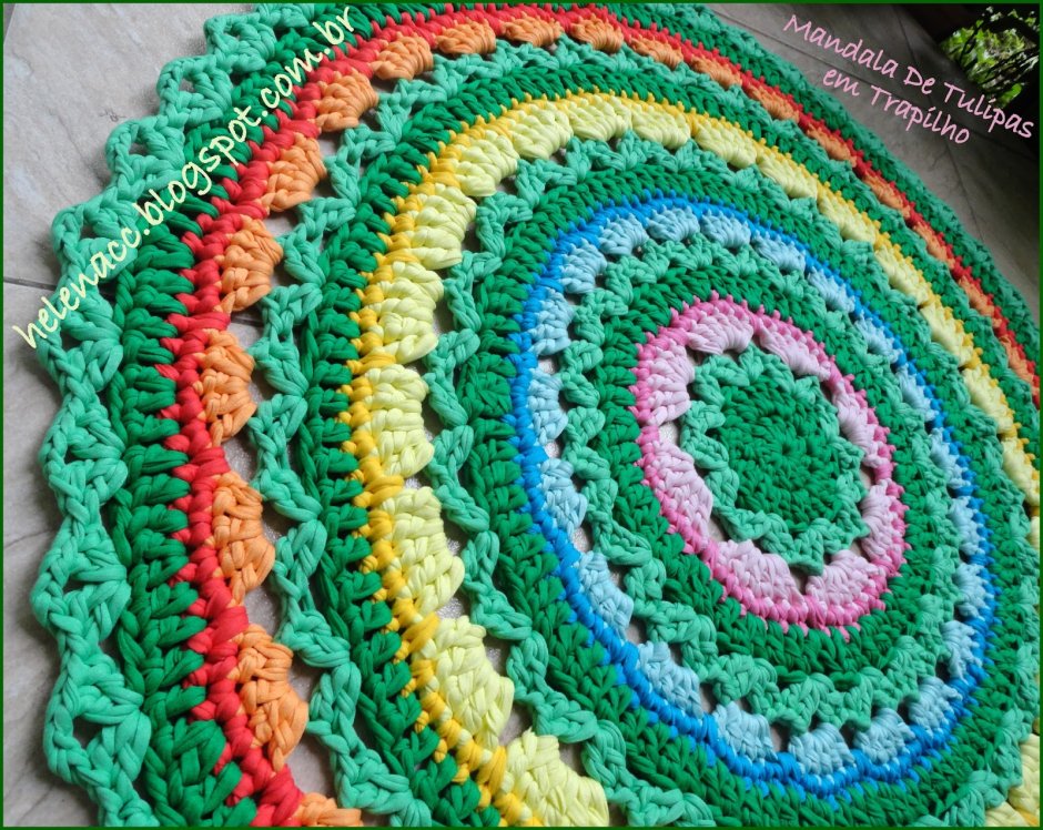 Круглые коврики крючком из пряжи