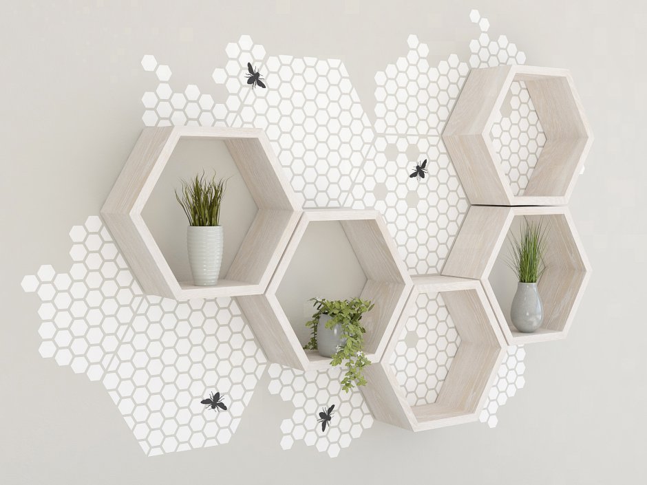 Полка для цветов соты