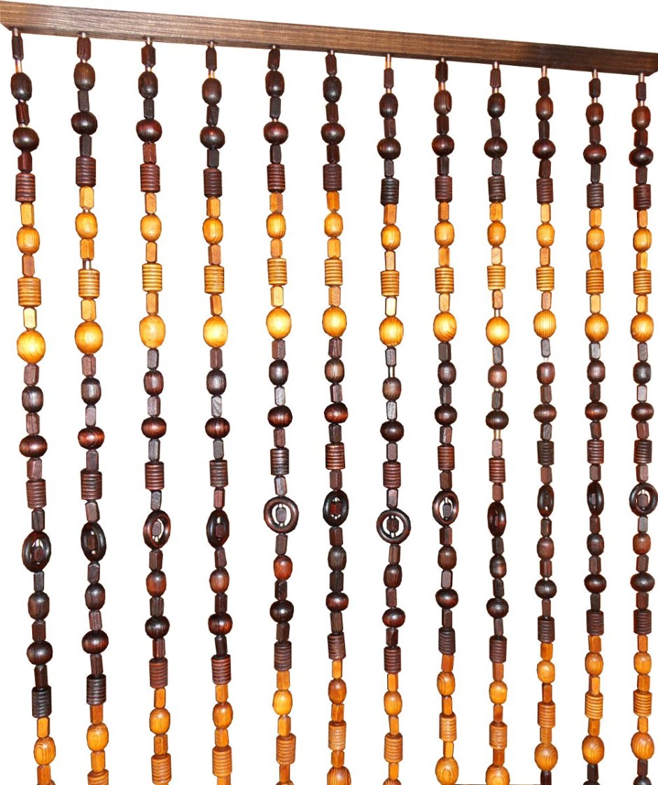 Деревянные занавески на дверной проем