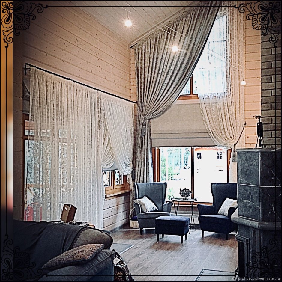 Шторы на высокие окна