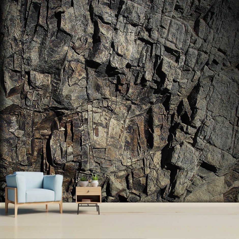 Имитация скалы в интерьере