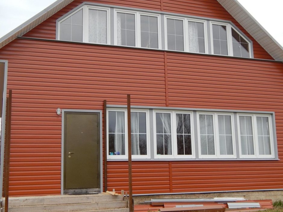 Металлический сайдинг RAL 8004 Корабельная доска