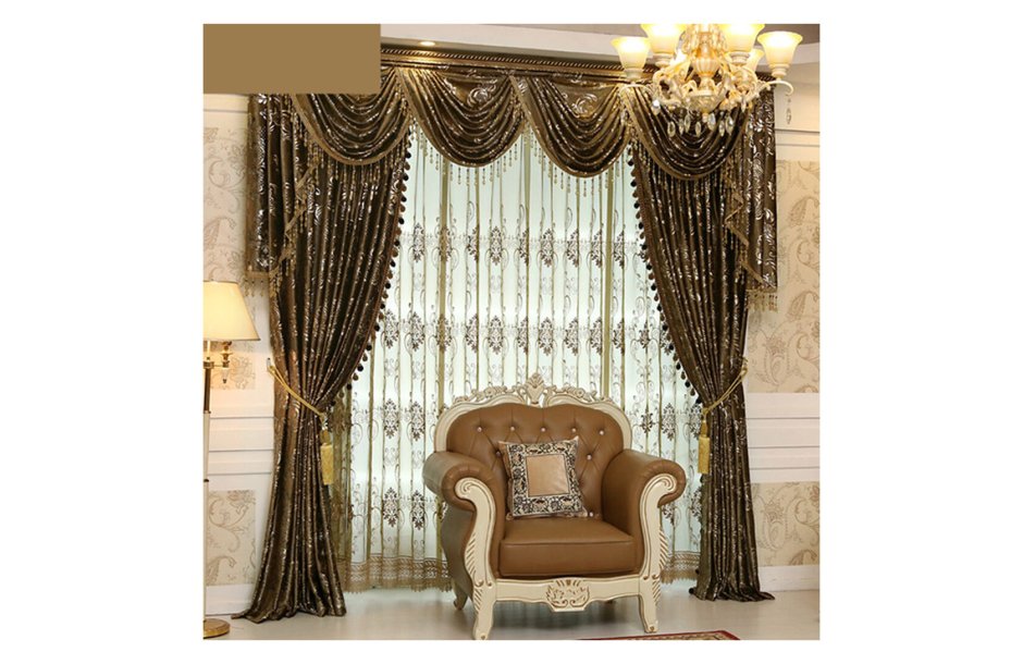 Бархатные шторы с ламбрекеном