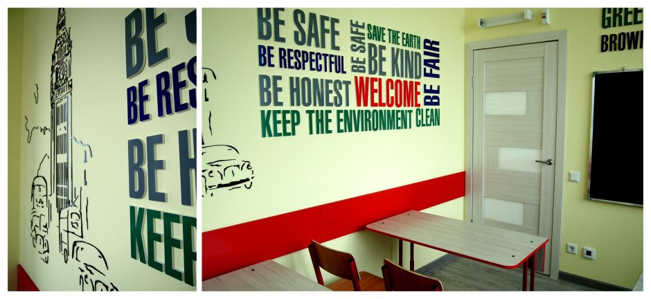 Декор стен в школе