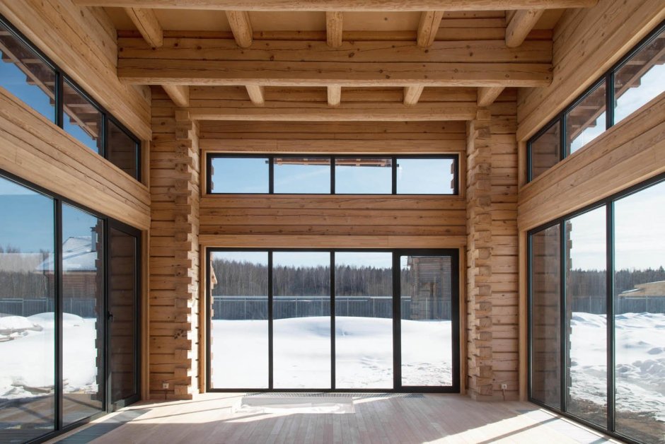 Деревянные панорамные окна