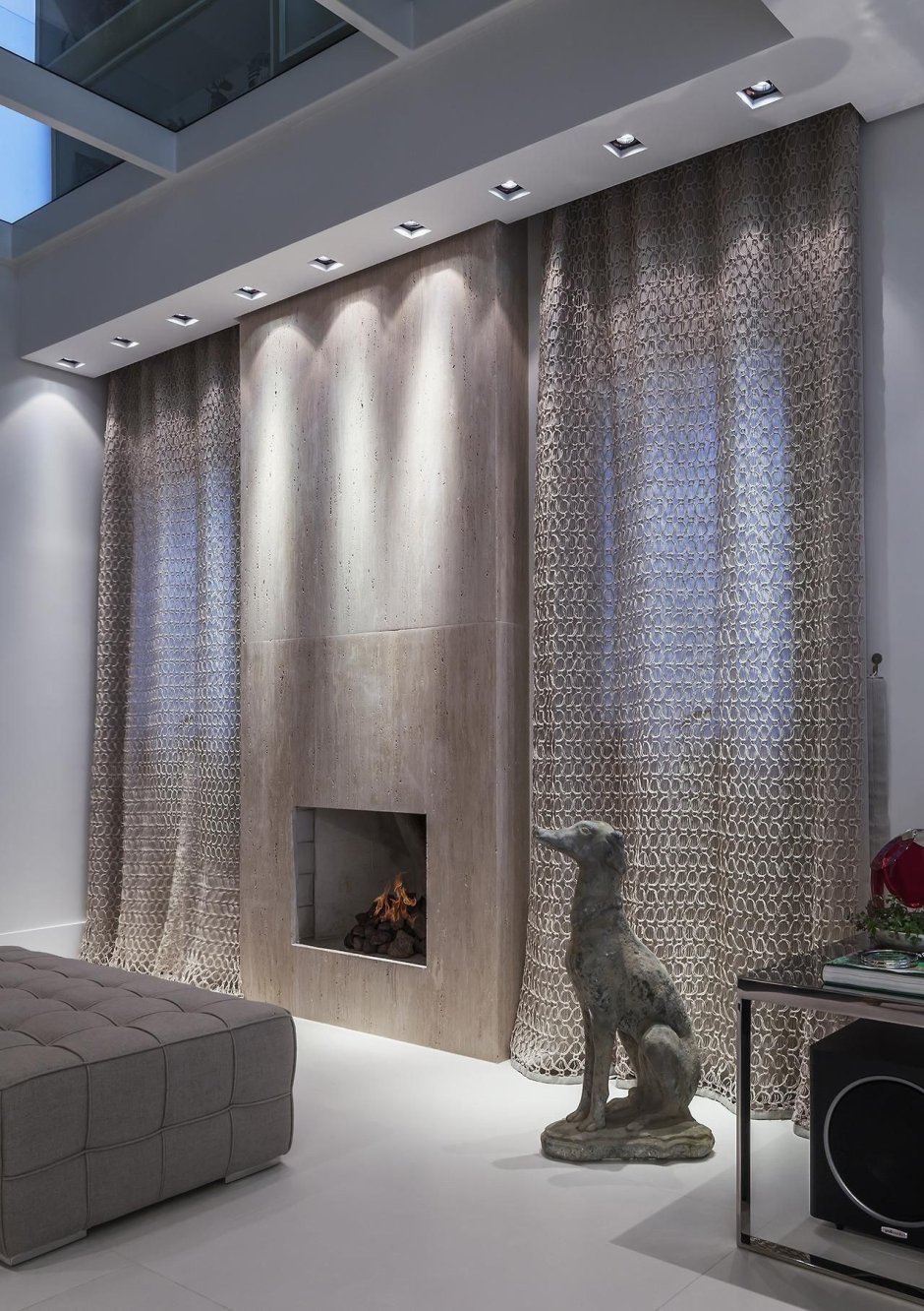 Тюль под мрамор в интерьере