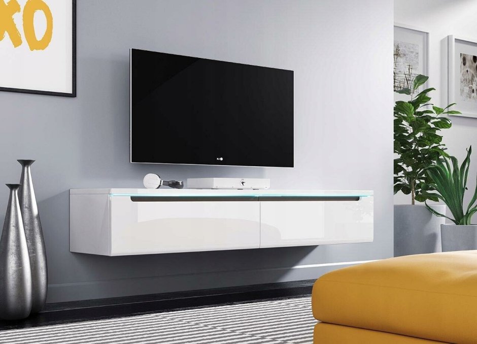 Тумба под ТВ подвесная барт глянец