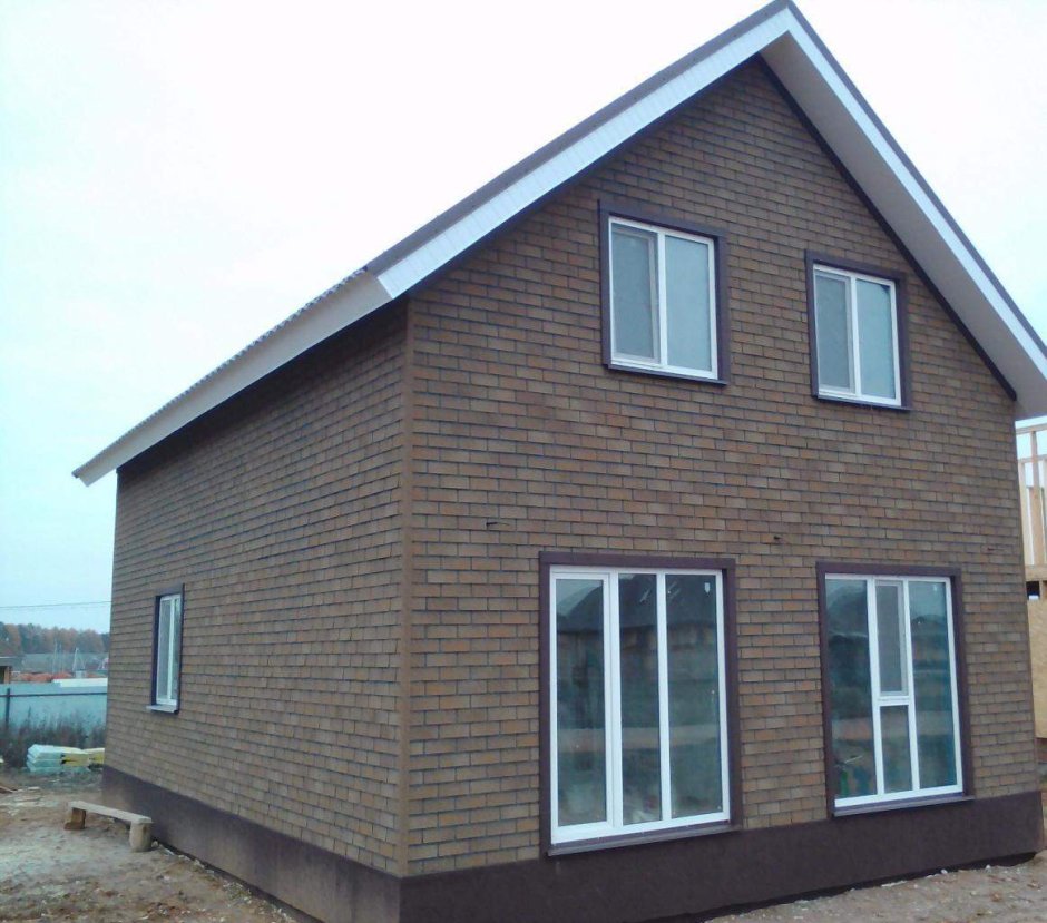 Каркасный дом обшитый хаубергом