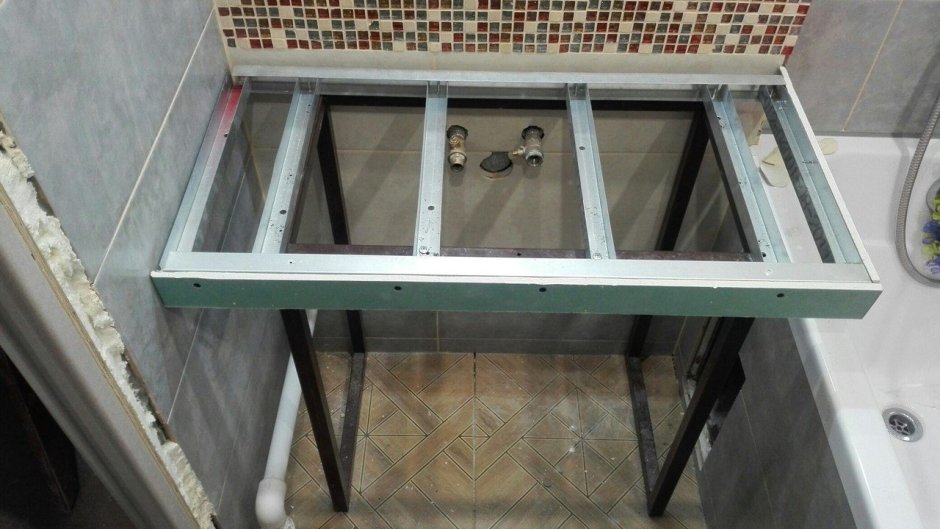 Каркас под раковину из профиля