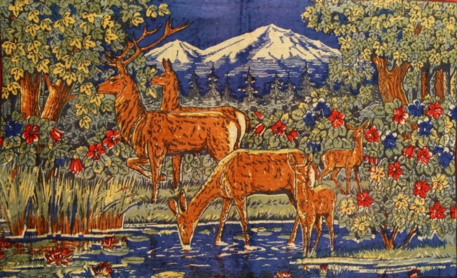 Ковер на стену с оленями СССР