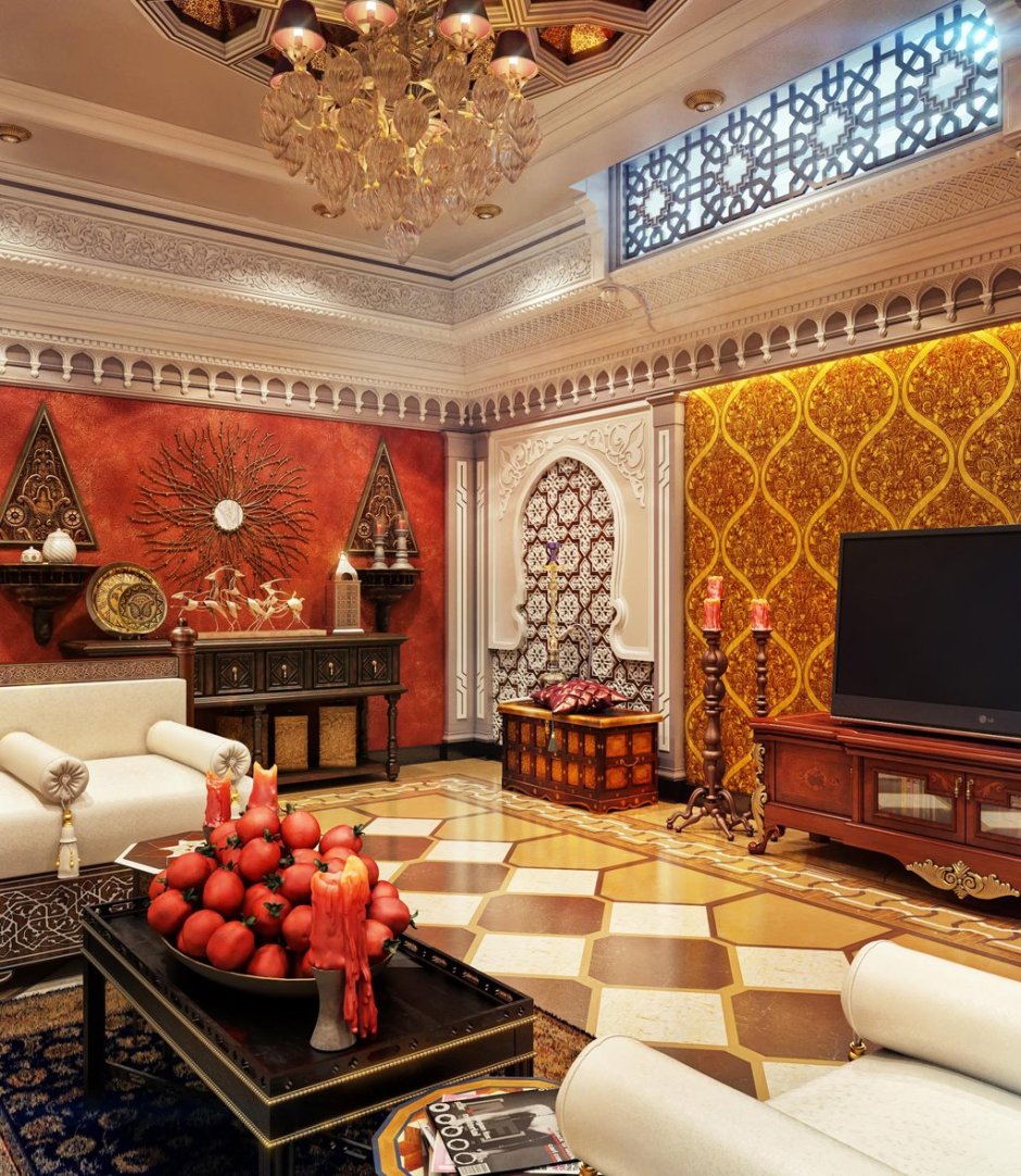 Кухня гостиная в Восточном стиле