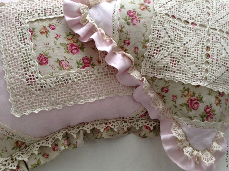 Диванные подушки в стиле шебби Шик