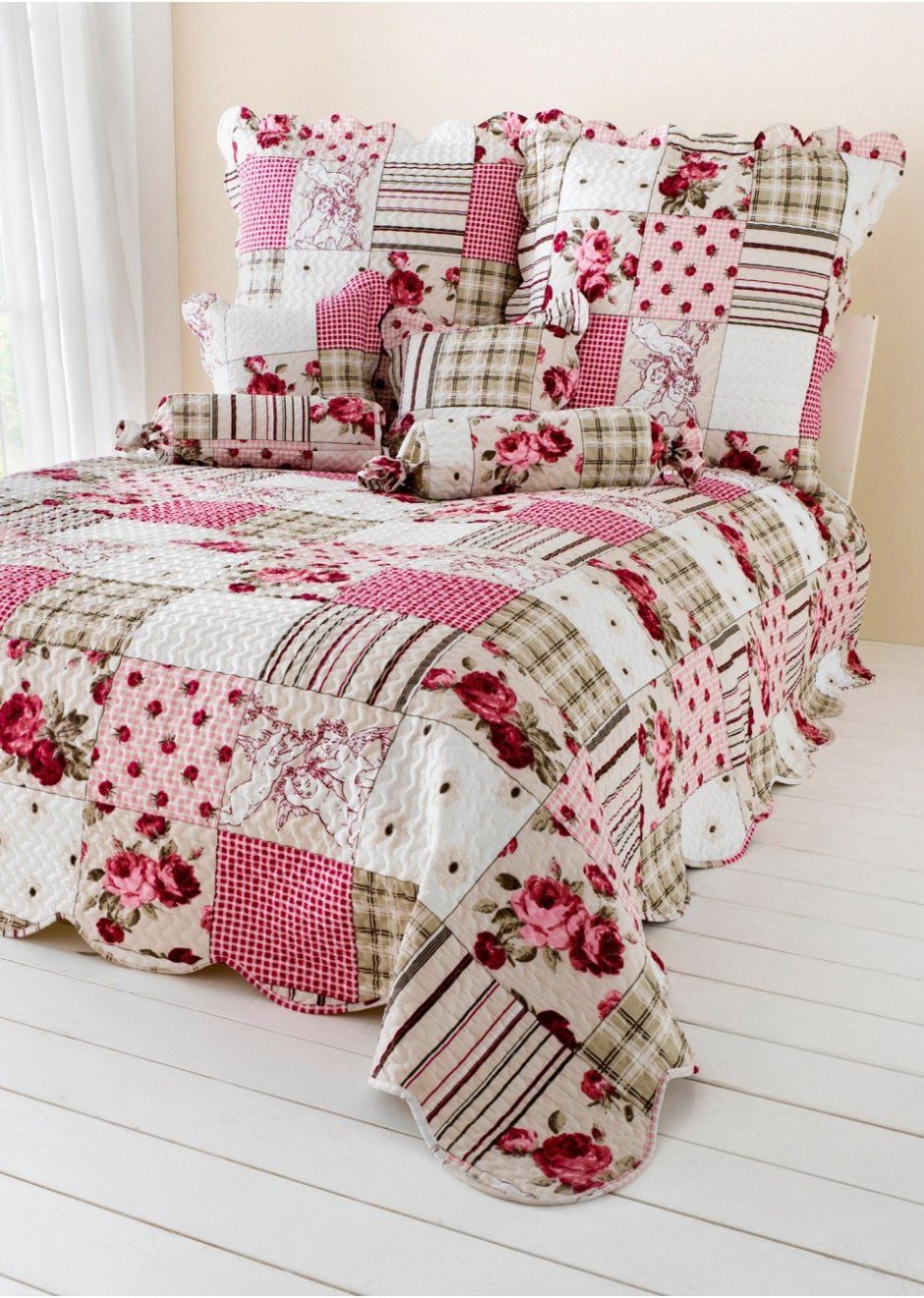 Лоскутное покрывало шебби Шик