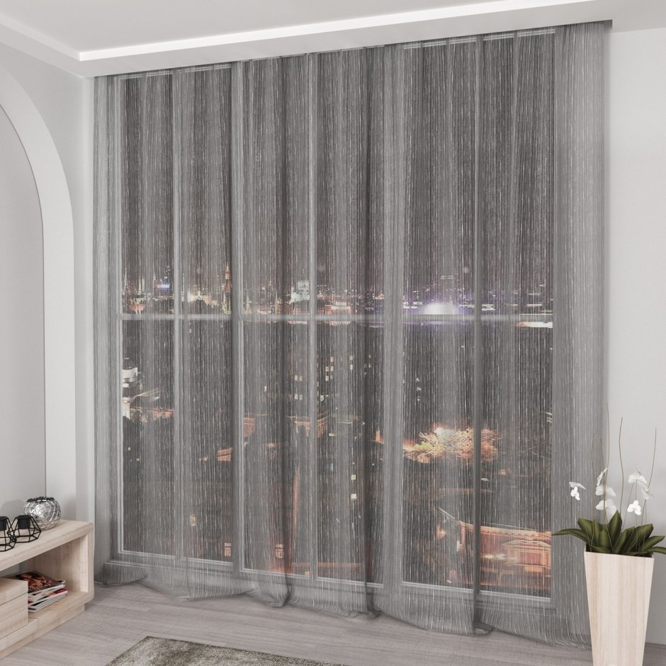 Тюль дождик в интерьере