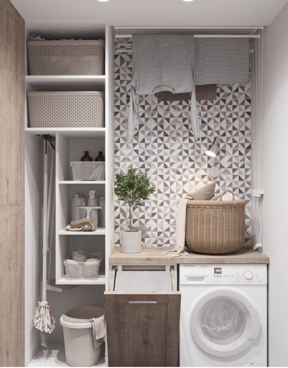 Маленькая ванная в скандинавском стиле